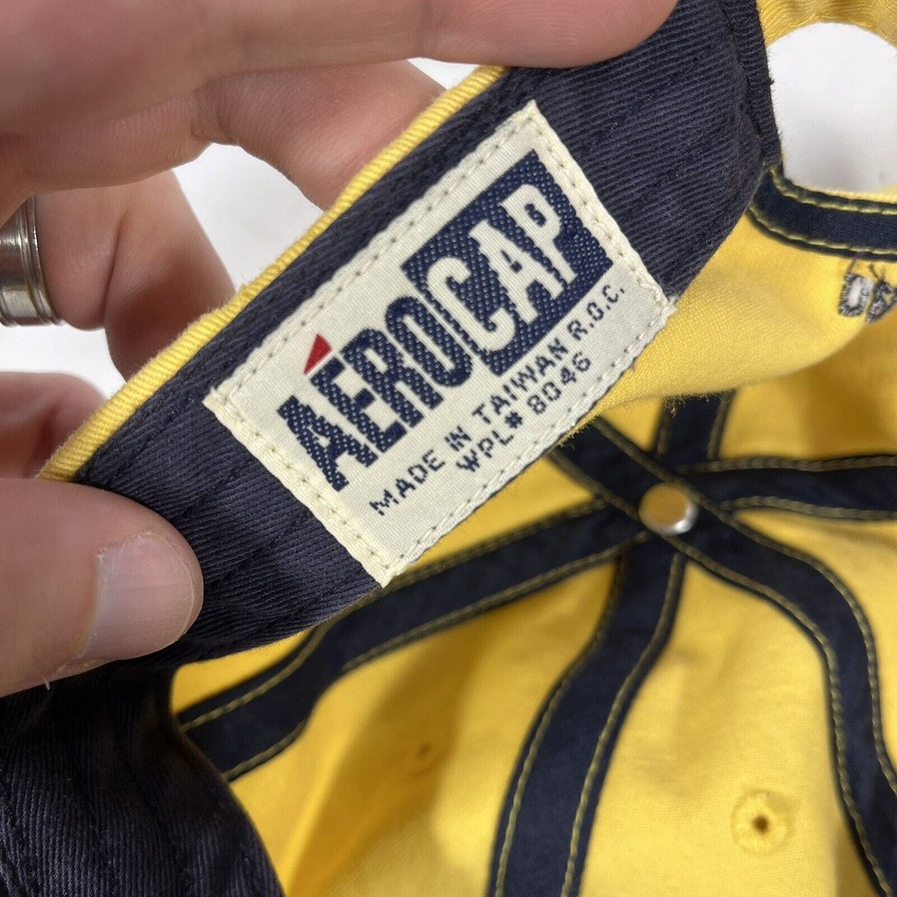 Aeropostale Varsity Squad 1987 Strapback Baseball Hat Cap Yellow One Size Fits - Picture 11 of 11